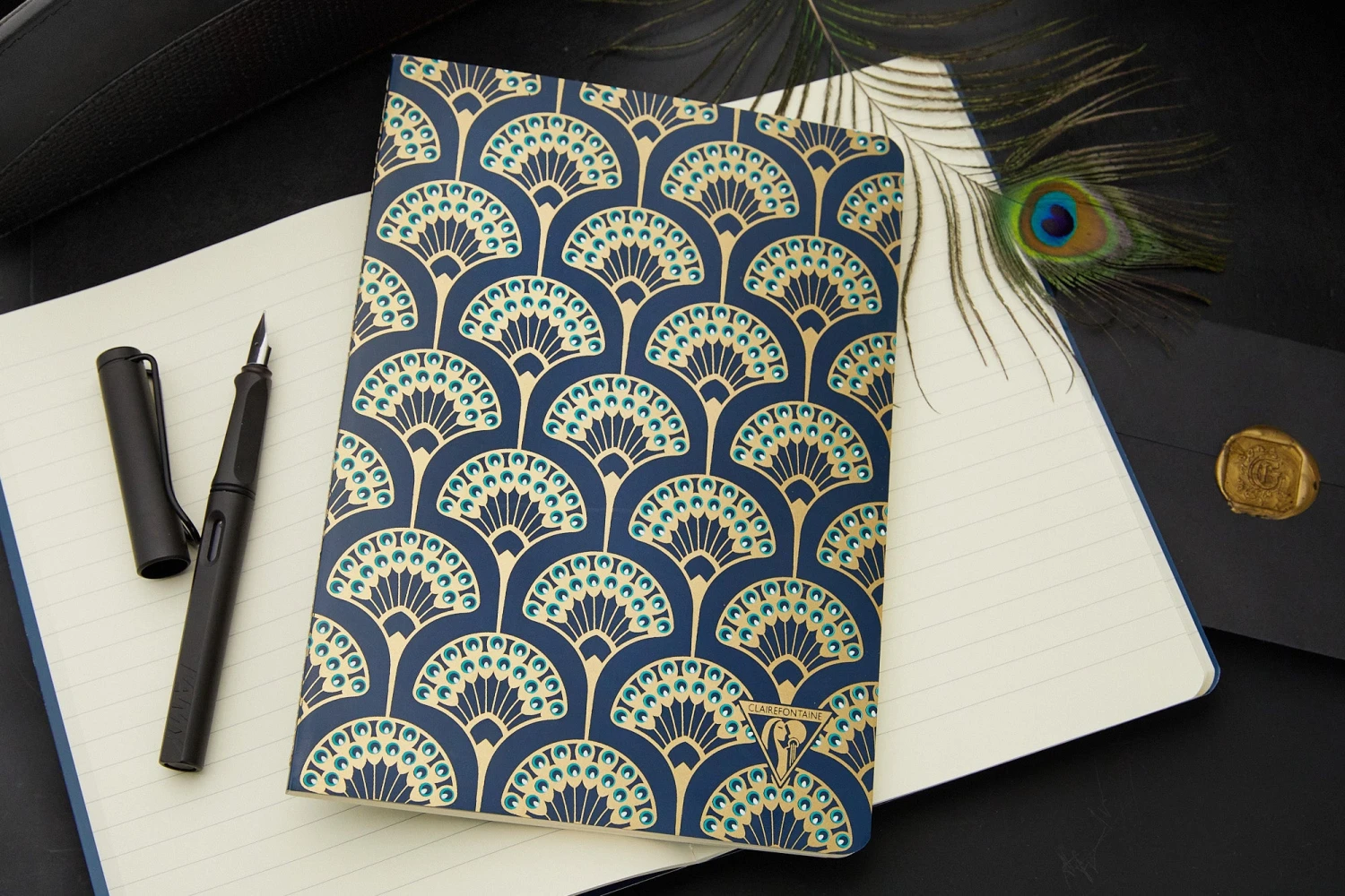 Clairefontaine Neo Deco A5 Notebook - Peacock, Lined 5 Clairefontaine Neo Deco A5 Notebook - Peacock, Lined - Image 3