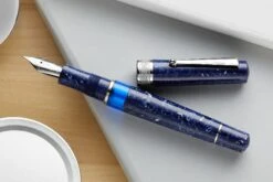 Delta Lapis Blue Celluloid Fountain Pen - Palladium (Limited Edition) -Office Supply Series Store Delta Lapis Blue Celluloid Palladium 3