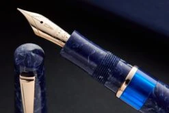 Delta Lapis Blue Celluloid Fountain Pen - Rosegold (Limited Edition) -Office Supply Series Store Delta Lapis Blue Celluloid RoseGold 5