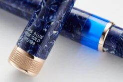 Delta Lapis Blue Celluloid Fountain Pen - Rosegold (Limited Edition) -Office Supply Series Store Delta Lapis Blue Celluloid RoseGold 6