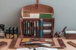 Galen Leather Writer's Medic Bag - Crazy Horse Tan -Office Supply Series Store GL MedicBag Tan stock 1
