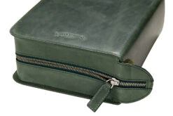 Galen Leather Zippered 40 Slot Pen Case - Crazy Horse Forest Green -Office Supply Series Store Galen 40PenCase Green OW 5