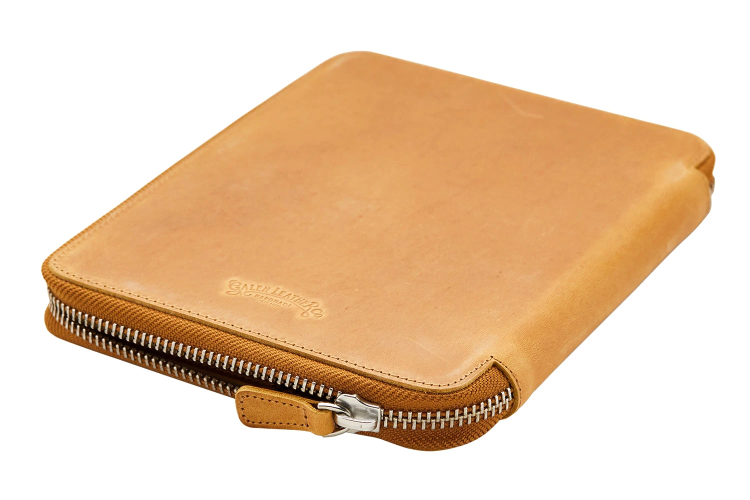 Galen Leather Zippered A5 Notebook Folio - Crazy Horse Honey Ochre 6 Galen Leather Zippered A5 Notebook Folio - Crazy Horse Honey Ochre - Image 4
