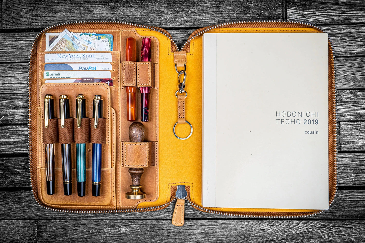 Galen Leather Zippered A5 Notebook Folio - Crazy Horse Honey Ochre 14 Galen Leather Zippered A5 Notebook Folio - Crazy Horse Honey Ochre - Image 12