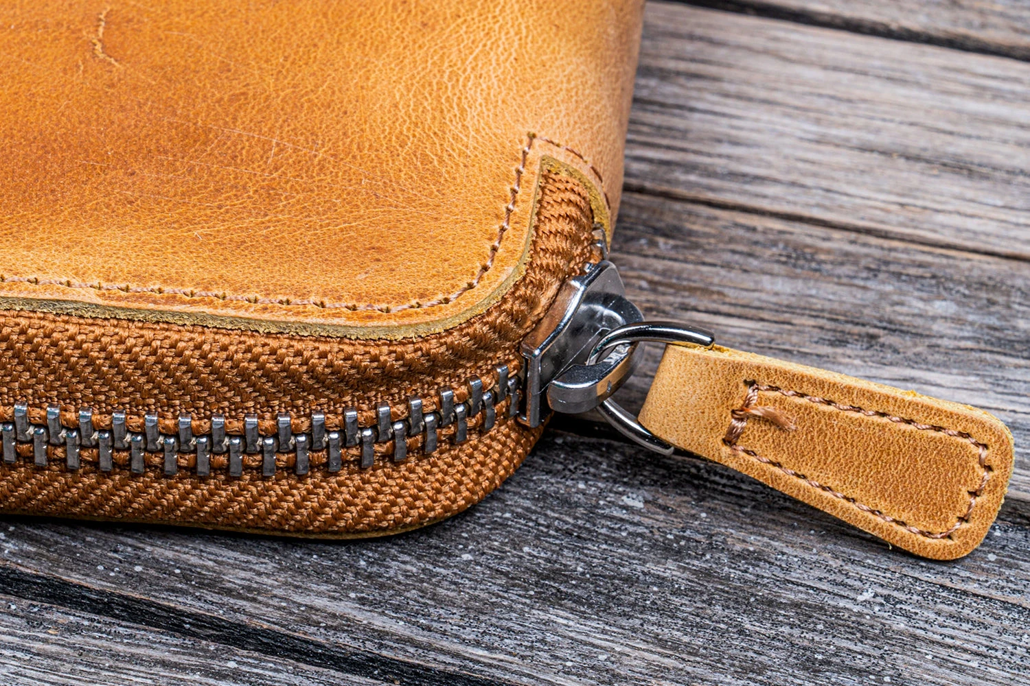 Galen Leather Zippered A5 Notebook Folio - Crazy Horse Honey Ochre 11 Galen Leather Zippered A5 Notebook Folio - Crazy Horse Honey Ochre - Image 9