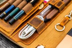 Galen Leather Zippered A5 Notebook Folio - Crazy Horse Brown -Office Supply Series Store GalenLeather A5NotebookFolio CrazyHorseBrown stock 4