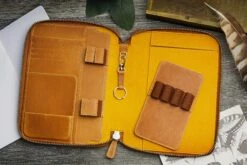 Galen Leather Zippered A5 Notebook Folio - Crazy Horse Honey Ochre 21 Galen Leather Zippered A5 Notebook Folio - Crazy Horse Honey Ochre -Office Supply Series Store GalenLeather A5NotebookFolio CrazyHorseHoneyOchre 2 c04b6223 1532 418d 8b04 c9f1d08cf98b
