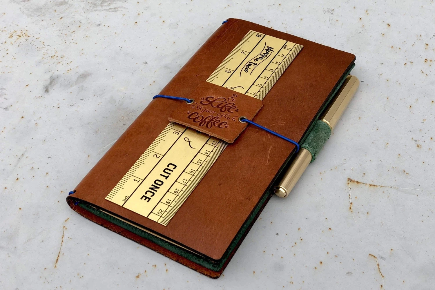 Galen Leather Brass Ruler 7 Galen Leather Brass Ruler - Image 5