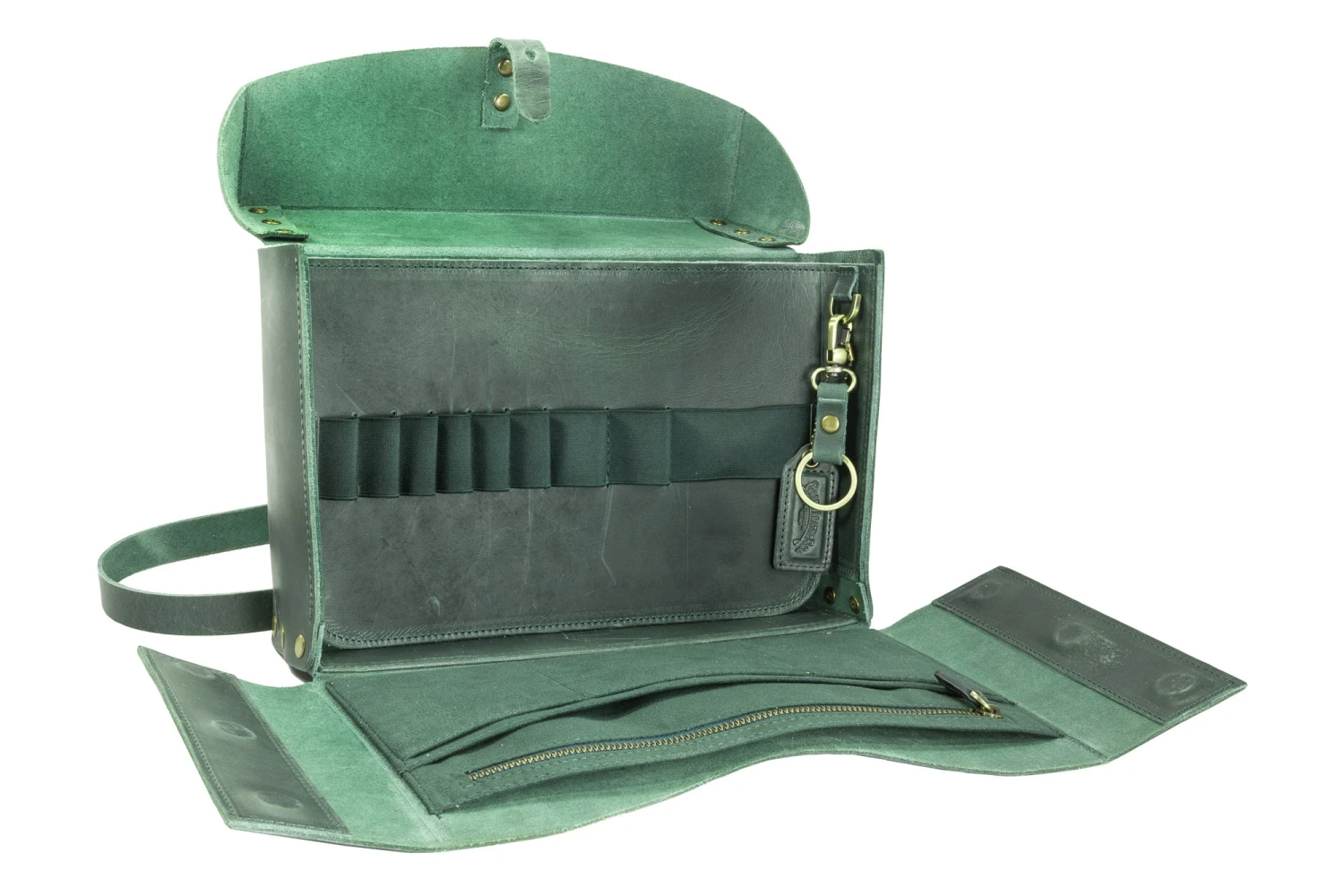 Galen Leather Writer's Medic Bag - Crazy Horse Forest Green 4 Galen Leather Writer's Medic Bag - Crazy Horse Forest Green - Image 2