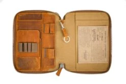 Galen Leather Zippered A5 Notebook Folio - Crazy Horse Brown -Office Supply Series Store GalenLeather NotebookFolio A5 CrazyHorseBrown 12