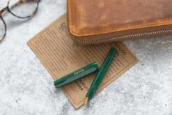 Galen Leather Zippered A5 Notebook Folio - Crazy Horse Brown -Office Supply Series Store GalenLeather NotebookFolio A5 CrazyHorseBrown 5