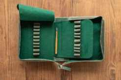 Galen Leather Zippered 40 Slot Pen Case - Crazy Horse Forest Green -Office Supply Series Store GalenLeather PenCase 40Slot CrazyHorseGreen 2