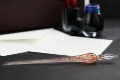 Herbin Round Glass Dip Pen - Rose -Office Supply Series Store Herbin RoundGlassDipPen Coral 2