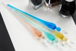 Herbin Round Glass Dip Pen - Amber -Office Supply Series Store Herbin RoundGlassDipPen Coral NavyBlue Sand Turquoise 2