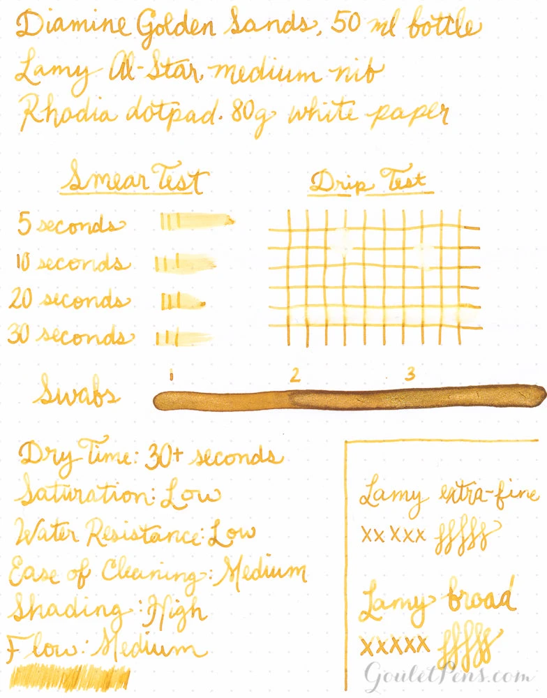 Diamine Golden Sands - 50ml Bottled Ink 13 Diamine Golden Sands - 50ml Bottled Ink - Image 11