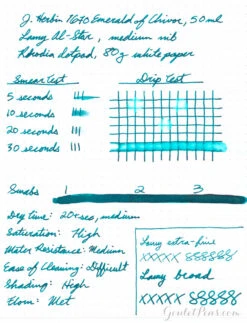 Jacques Herbin 1670 Emerald Of Chivor - 50ml Bottled Ink -Office Supply Series Store InkReview JHerbin EmeraldofChivor 3