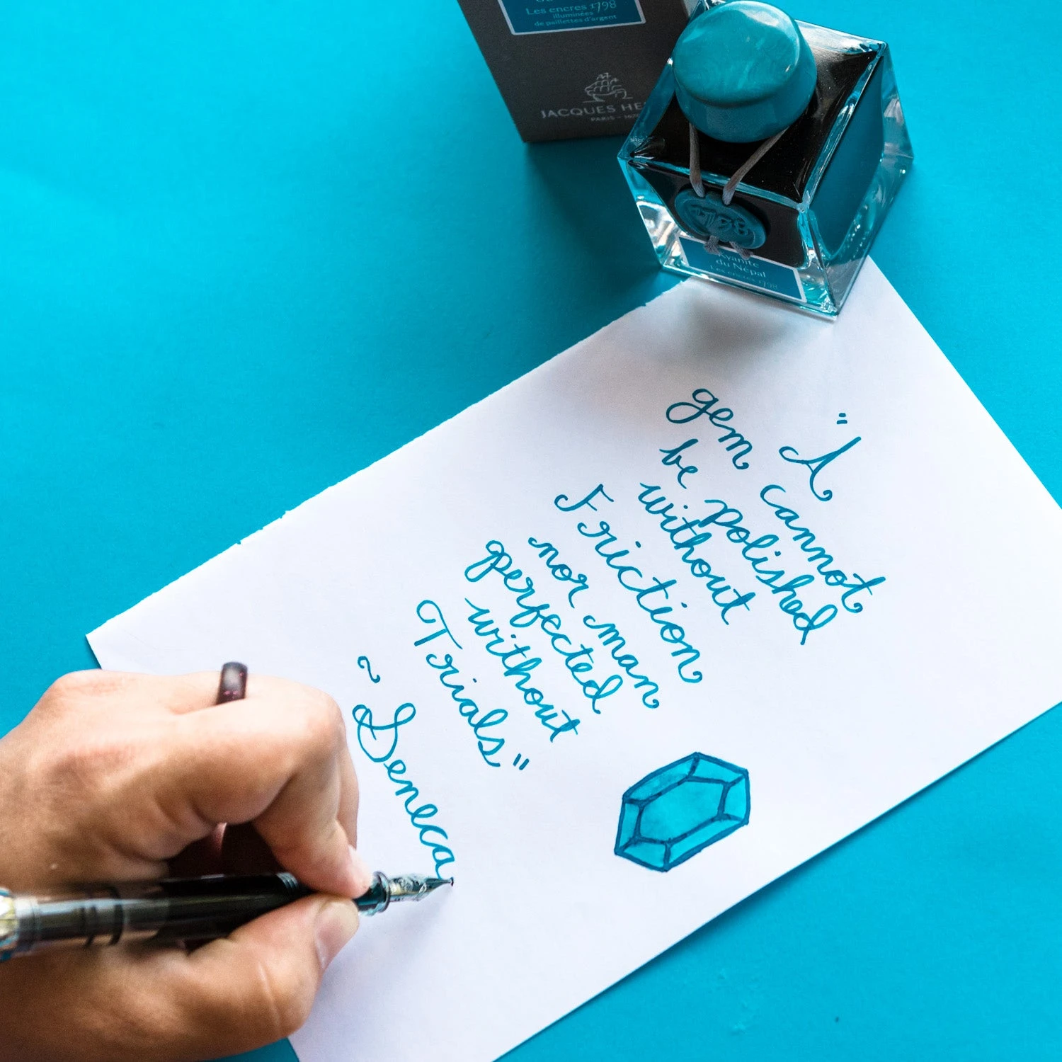 Jacques Herbin 1798 Kyanite Du Nepal - Ink Sample 13 Jacques Herbin 1798 Kyanite Du Nepal - Ink Sample - Image 12