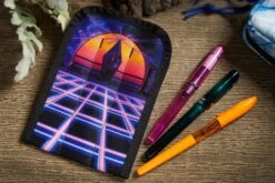 Rickshaw Bagworks 3 Pen Long Coozy - Synthscape -Office Supply Series Store RIckshaw 3PenCase Synthscape 1