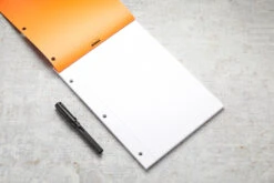 Rhodia No. 18 A4 Notepad - Orange, Lined With 3-Hole Punch -Office Supply Series Store Rhodia ClassicNotepad TopBound A4 No18 Stapled Lined 3HolePunch Orange 2