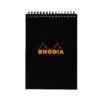 Rhodia No. 16 Top Wirebound A5 Notepad - Black, Graph -Office Supply Series Store Rhodia No16 A5 Wirebound Black Graph OW 1