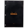 Rhodia No. 18 A4 Notepad - Black, Lined With 3-Hole Punch -Office Supply Series Store Rhodia Staplebound Top No18 Black 3Hole Lined 1