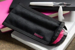 Rickshaw Bagworks 2 Pen Long Coozy - Black/Pink -Office Supply Series Store Rickshaw 2PenSleeve BlkPink 1