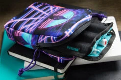 Rickshaw Bagworks 3 Pen Long Coozy - Black/Peacock -Office Supply Series Store Rickshaw 3PenSleeve BlkPeacock 4