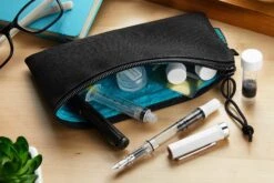 Rickshaw Bagworks Plush Pen/Gadget Pouch - Black/Peacock -Office Supply Series Store Rickshaw Pen Gadget Pouch Black 3