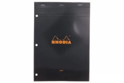 Rhodia No. 18 A4 Notepad - Black, Lined With 3-Hole Punch 11 Rhodia No. 18 A4 Notepad - Black, Lined With 3-Hole Punch -Office Supply Series Store nw rhodia no. 18 notepad black lined 3 hole punch R186009